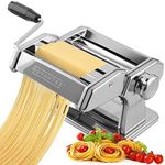 Nuvantee Pasta Maker Machine, Manual Hand Press, Adjustable Thickness Settings, Noodles Maker with Washable Aluminum Alloy Rollers and Cutter, Perfect for Spaghetti, Fettuccini, Lasagna