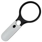 Magnifying Glass, 45X Handheld Reading Magnifying Glass with 3 LED Lights - Super High Clarity Lightweight Magnifier for Reading Books, Macular Degeneration, Jewellery Inspection, etc. (Black & White)