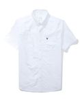 American Eagle Mens Classic Fit Oxford Short-Sleeve Button-Up Shirt, white, 3XL