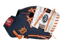 Rawlings MLB Team Logo Youth Glove Series, Detroit Tigers, Navy, 10"