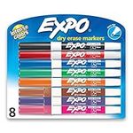 Expo Low Odour Dry Erase Pen-Style Markers, 8 Coloured Markers (86601)