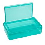 Meiikun 1 Pack Pencil Box 2 Compartments, Large Pencil Case for Boys Girls, Assorted Colors Crayon Box Clear Pencil Cases, Stationery Storage Organizer for Students School Office (Green)