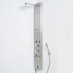 Milano Easton - Modern Exposed Thermostatic Shower Tower Panel with Rainfall Shower Head, Hand Shower Handset & Body Jets - Chrome