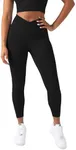 YITTY Active Women's UltraLuxe Crossover High-Waist Legging, Athleisure, 4-Way-Stretch, Iconic Black, M, 7/8 Length