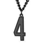 Lucky Number 4 Necklace Sports Jewelry Mens Jersey Number Necklaces