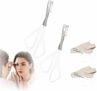 Eyebrow Trimmer Scissor, 2025 Upgrade Precision Eyebrow Grooming Kit, Portable Razor for Home Use, Removal Scissor Shaping Tool for Women (White 2PCS)