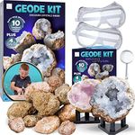 Hapinest Break Open Your Own Geodes (10 Pack + 4 Bonus Mini Geodes) Geology Rock Science Kit Gift for Kids Boys and Girls Ages 8 Years and Up