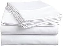 Xtream Fabric 100% Cotton 4 Piece Bed Sheet Set - 600 Thread Count Ultra Soft Luxury Long Staple Combed Cotton Sheetsfits Upto 21” deep Pocket Mattress (King, White Solid)