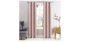 Sun Zero Easton Energy Saving Blackout Grommet Curtain Panel, 40" x 84", Blush Pink