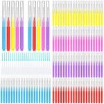 300 Pcs Interdental Brushes for Braces, 6 Size Soft and Bendable Braces Brush for Cleaning, Toothpick Dental Tooth Flossing Head Oral Dental Hygiene Flosser Teeth Gum Braces Tooth Cleaning Tool