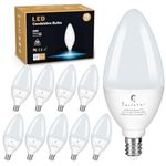 Sailstar E12 LED Bulb 60W Equivalent, 500 Lumens, Ceiling Fan Light Bulbs Soft White 2700K, Type B Light Bulb 5W, CRI 85, B11 Small Base Candelabra LED Light Bulbs, Non-dimmable, Pack of 10