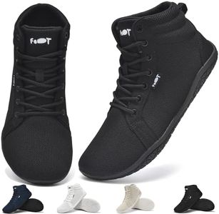 Wizshoe Chaussures Femme Homme Minimaliste Trail Pieds Nus Barefoot Baskets Hautes Décontractées Running Baskets Marche Unisexe Large Orteil Trekking Sneakers Respirant Poids Léger Noir 39EU