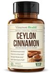 Organic Ceylon Cinnamon Supplement for Healthy Blood Sugar Levels, Joint Support, Brain Function and Cardiovascular & Digestive Systems. Effective Anti Inflammatory & Antioxidant True Cinnamon