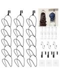 LINFIDITE Hat Rack Hanger Holder Organiser Closet Hanging Baseball Cap Display Storage Rack for Scarves Handbags Over Door Wall Mounted w Hanging Hook,15 Pcs Black,Ring-Shaped