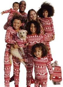 Menore Matching Family Pajamas Set, Christmas Sleepwear Long Sleeve, Reindeer Pajamas Set, PJs Xmas Festival Party Holiday Nightwear Dad Mom Adults Kids Dog