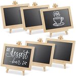 Juvale 6-Pack Mini Chalkboard Signs with Easel Stand for Table Decorations, Restaurant Food Display, Message Boards, Small Business, Wedding, Banquet, Coffee Shop (7x7x4 in)