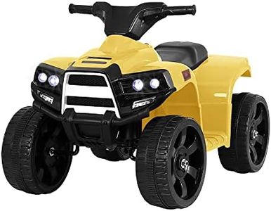 Rigo Kids Ride on Car ATV, 6V Battery Horn Headlight Built-in Music 20kg Capacity Quad Bike Electric Motorbike for Toddlers Baby Walkers Little Tikes Rides Kid Toy Yellow