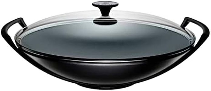 Le Creuset Gusseisen-Wok mit Glasdeckel, Ø 36 cm, 4,5 L, Schwarz Matt, 25304360000460