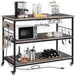 Yaheetech Kitchen Cart with Power O