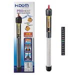 Hidom Aquarium Heater Quartz Glass Submersible Fish Tank - 50w Thermostat Control Pro-Heat HT 8050 - With FREE Stick on Thermometer - Suitable for both fresh and salt water