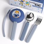 Bentoheaven Kids Travel Utensils with Case, Food-Grade Stainless Steel & BPA-Free Plastic, Travel Kid Cutlery Set, Dishwasher Safe Fork, Spoon & Case, Reusable Flatware, Silverware for Kids (Tiger)