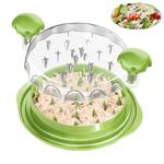 iHomara Chicken Shredder, 9.6 in Meat Shredder Tool Twister with Ergonomic Handle, Non-Slip, Effort Saving, with Transparent Lid Food Shredder, BPA Free, Dishwasher Safe, Green