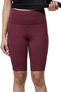 Jockey MW81 Women's Microfiber Elastane Stretch Slim Fit Shorts with Side Pockets and Stay Fresh Treatment_Grape Wine_XL