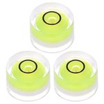 sourcing map 3pcs Round Bubble Level 12x7.5mm Mini Circular Bullseye Spirit Levels for Leveling Camera Tripod Telescope Workshop Turntable Pictures Frame, Lime