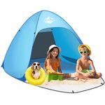 Purebox Beach Tent Pop Up 1-2 Persons, UV 50+ Protection Sun Shade Baby Beach Tent Canopy, Lightweight Portable & Easy Set Up Outdoor Tents with Zipper Door, Shade (M)