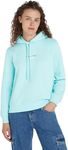 Calvin Klein Jeans Women Hoodie, Turquoise (Blue Tint), L