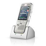 Philips DPM8000 Digital Voice Recorder, Slide Switch Operation, 3D Microphone for Stereo Sound Recording, Colour Display, Stainless Steel Housing, Includes Voice Recorder Software SpeechExec Pro