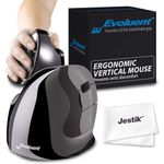 Evoluent VMDMW VerticalMouse D Medium Right Hand Ergonomic Mouse with Wireless USB Receiver Plus Jestik Microfiber Cloth - Value Bundle