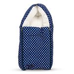 BAYBEE 3 in 1 Baby's Cotton Bed Cum Carry Bed, Printed Baby Sleeping Bag-Baby Bed, Travel Friendly Infant Portable Bassinet-Nest for Co-Sleeping Baby Bedding for New Born 0-6 Months (Dark Blue)