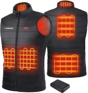 Gokozy Men’s Heated Vest with 10000mAh Battery – Adjustable Warmth