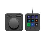 Logitech MX Creative Console, Programmable Keypad With 9 Customisable LCD Keys and Control Dial for Graphic Design, Video Editing, Photography, use with Adobe, Zoom, Spotify and more - Graphite