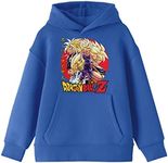 Bioworld Dragon Ball Z Super Saiyan Heroes Boy's Royal Blue Sweatshirt-Small