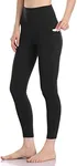 Colorfulkoala Women's High Waisted Tummy Control Workout Leggings 7/8 Length Yoga Pants with Pockets (M, Black)