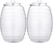 CHAMPS 5 Gallon Jug with Lid Set of 2 - Aguas Frescas Vitrolero Plastic Water Container - 5 Gallon 2 Pack - Large Beverage Dispenser Ideal for Agua fresca and Juice - Drink Jar Containers