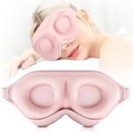 ZQQO Sleep Mask Blackout for Women Men - 3D Pink Eye Mask for Sleeping Perfect for Side Sleepers as Mini Travel Essentials 100% Light Blocking Sleeping Mask with Soft Breathable Zero Eye Pressure