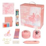 School Supplies for Kids, Pink School Supply Box Grades K-5,Cute School Supplies Kit Back to School Gift for Girls Inclucdes Electric Pencil Sharpener/Vacuum Cleaner/Easer, Pencils and More