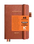 NEORAH - ACCOMPLISH A6 UNDATED Daily Planner 2026|512 PagesFull Year 365-Day Productivity Planner|24-Hour Time Blocking|12 Monthly•52 Weekly•12 Habit & Budget|Hardcover [Pen Loop Attachable] UMBER