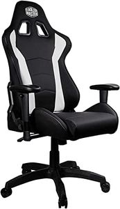 Cooler Master Caliber R1 Sedia Gaming Ergonomica, Sedia da Ufficio per Gamer con Braccioli Regolabili, Cuscini Lombari e per Collo, Pelle PU Sintetica Traspirante, Carico Fino a 150 kg - Bianco / Nero