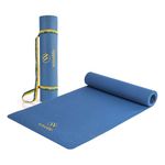 WiseLife Classic TPE 10 MM Yoga Mat with Yoga Strap for Men & Women | Extra Thick, Long & Wide Non-Slip, Anti-Tear Exercise Mat for Home, Gym, Workout, Fitness, Yoga & Pilates (Navy Blue)