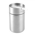 WOFO Car Ashtray Smokeless Ashtray with Lid, Stainless Steel Cigarette Ash tray for Car or Outdoor Use, Ash Holder for Smokers, Windproof Automatically Extinguished Ash Tray (Large)