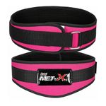 Met-X Durable Nylon Lifting Belt Size Extra Small, Weight Lifting Belts Womens & Mens, Strength Training Fitness Workout, Exercise Dipping Deadlift Belt, Gym Equipment (Pink - XS)