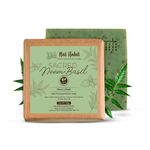 Nat Habit Cold Processed Sacred Neem-Basil Butter Bath Soap- Antibacterial For Soothing, Skin Wellness, Scar Reduction, Exfoliation & Tan Removal (125gm)