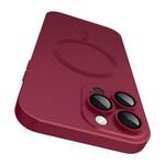 VCGFJD Magnetic for iPhone 14 Pro Case with Camera Lens Protector [Compatible with Magnetic], Matte Metallic Lustre Slim Soft TPU Bumper Shockproof Phone Case for iPhone 14 Pro 6.1" -Wine Red