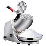 Gowintech 110V 300W Electric Countertop Shaved Ice Crusher Snow Cone Maker Machine Sliver 143lbs Per Hour