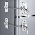 2 Pack Refrigerator Locks with Keys for Kids, Toddlers and Adults, Self Adhesive Child & Baby Proofing Fridge Latch for Double Door, French Door, Cabinets and Drawers, Oven, Windows (Patent)