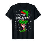 Family Matching Women Girls I'm The Sassy Elf Christmas T-Shirt